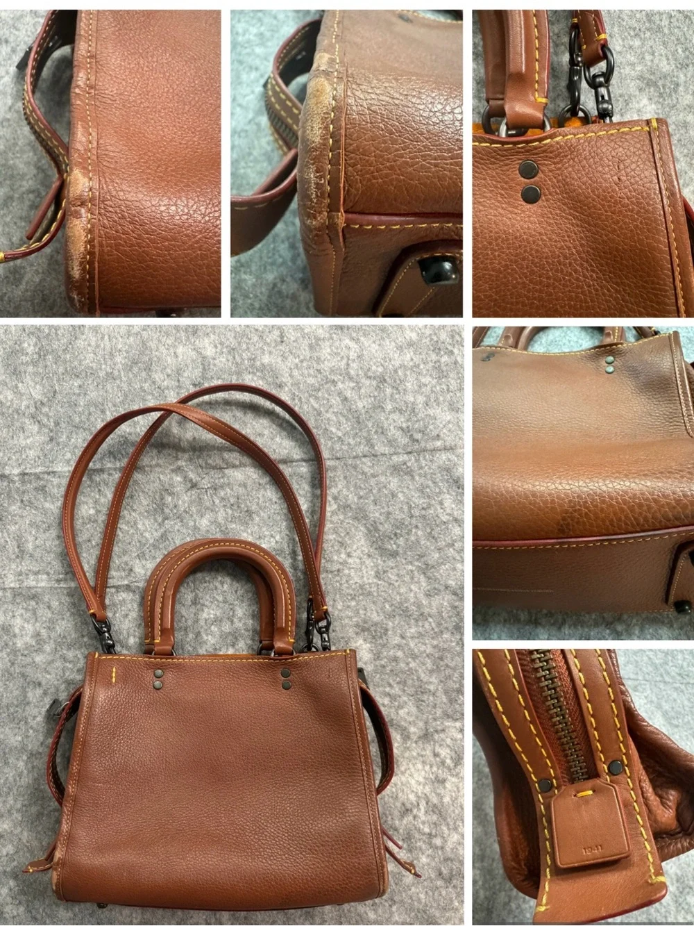 COACH 1941 Rogue 25 Pebble Leather Satchel Saddle Brown